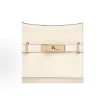 HERMES Jypsiere Gypsy gold buckle crossbody single-shoulder bag mini Women\'s cream white